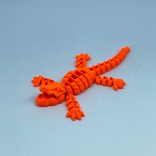 3D Hareketli Timsah Figürlü Oyuncak & Masa Dekoru - Turuncu
