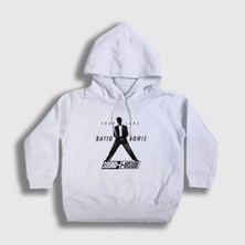 Presmono Unisex Çocuk Beyaz Sound Vision David Bowie Kapüşonlu Sweatshirt