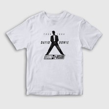 Presmono Unisex Çocuk Beyaz Sound Vision David Bowie T-Shirt