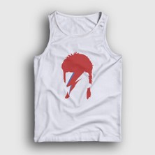 Presmono Unisex Beyaz Lightning Yıldırım David Bowie Atlet