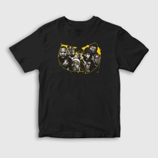 Presmono Unisex Çocuk Siyah Band Wu Tang Clan T-Shirt