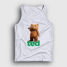 Presmono Unisex Beyaz Drink Ayı Teddy Bear Atlet