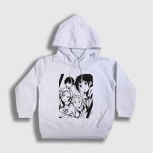 Presmono Unisex Çocuk Beyaz All Anime Hyouka Kapüşonlu Sweatshirt