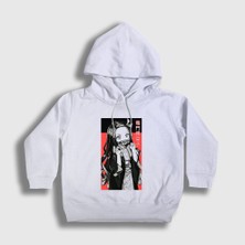 Presmono Unisex Çocuk Beyaz Nezuko Kamado V3 Anime Demon Slayer Kimetsu No Yaiba Kapüşonlu Sweatshirt