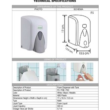 Şeker Portakalım Vialli F5 Hazneli Köpük Sabun Dispenseri Aparatı 500 ml Beyaz