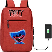 FIY Poppy Playtime Sırt Çantası Ortaokul Öğrencisi Seyahat Okul Çantası USB Şarj (Yurt Dışından)