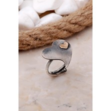 Sümer Telkari Kalp Tasarım Elişi Gümüş Yüzük 3516