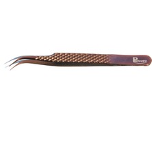 Piover 4'lü Set Çantalı Ipek Kirpik Cımbızı (Bronz Rengi)