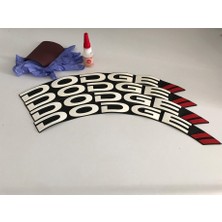 Kom Dodge Beyaz Kalıcı Lastik Yazısı Dodge Sticker 8 Kit Büyük Boy