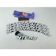 Kom Speedhunters Beyaz Kalıcı Lastik Yazısı Speedhunters Sticker 8 Kit Büyük Boy