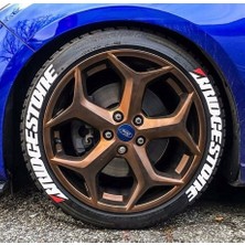 Kom Bridgestone Beyaz Kalıcı Lastik Yazısı Bridgestone Sticker 8 Kit