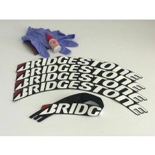 Kom Bridgestone Beyaz Kalıcı Lastik Yazısı Bridgestone Sticker 8 Kit