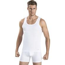 Jiber Erkek Beyaz Pamuklu Likralı 2'li Atlet 324