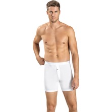 Jiber Erkek Beyaz Pamuklu Likralı Boxer 125