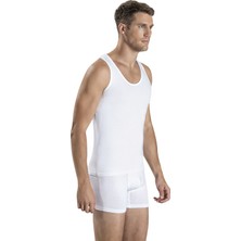 Jiber Erkek Beyaz Pamuklu Likralı Rambo Atlet 136