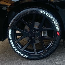 Kom Dodge Charger Beyaz Kalıcı Lastik Yazısı Dodge Charger Sticker 8 Kit