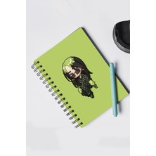 Takivis Billie Eilish Ahşap Kapaklı Mdf Defter