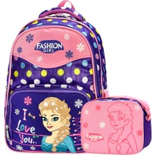 Master Pack Giza Elsa Frozen Baskılı Kız Çocuk Ilkokul Sırt Çantası Beslenme Çantalı