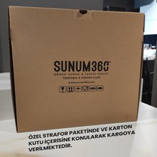 Sunum360 Kahverengi Mermer Desenli Dönen Sunum ve Servis Tabağı