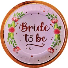 Parti Sürprizi Metalize Rose Gold Bride To Be Tabak 8 Adet