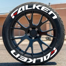 Kom Falken Beyaz Kalıcı Lastik Yazısı Falken Sticker 8 Kit Büyük Boy