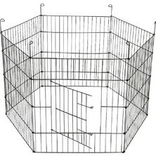 Orbo-Hexagon Köpek Çiti  61  x 61 Cm- 6 Parça Panel Oyun Eğitim Alanı- Siyah Renk