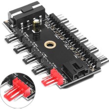 10 Port Fan Çoklayıcı 10LU Fan Kontrol Pwm 12V 4 Pin Fan Denetleyici Molex Ide