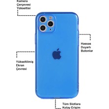 Kzy Apple iPhone 6 Kapak Kamera Korumalı Neon Renkli Silikon Kılıf - Neon Mavi