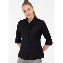U.S. Polo Assn. Gömlek Yaka Siyah Kadın Gömlek WOX021K