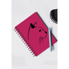 Takivis Kedi Ahşap Kapaklı Mdf Defter