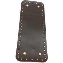 Angel Çanta Aksesuar Gerçek Deri Koyu Kahve 30X12 cm Dikdörtgen Light Gold Metalli Çanta Tabanı