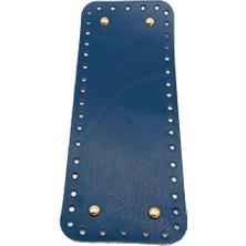 Angel Çanta Aksesuar Gerçek Deri Lacivert 30X12 cm Dikdörtgen Light Gold Metalli Çanta Tabanı