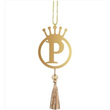 Lizpo Decor Çift Taraflı Ayna P Yazılı Gold Ayna Pleksi Araba Dikiz Aynası Süsü