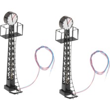 Strade Store 2 Adet Model Demiryolu Işıkları Ho Peri Bahçe Aydınlatma Aksesuarları Için Ölçek -, Yükseklik: 10.5cm Siyah (Yurt Dışından)
