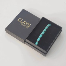 Clays Jewellery Firuze / Turkuaz & Hematit Doğal Taş Makrome Bileklik