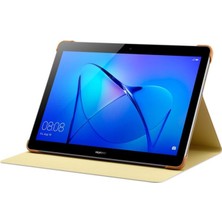 Huawei Mediapad T3 10" Kapaklı Standlı Orijinal Tablet Kılıfı Kahve