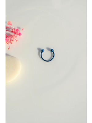 Sacce Scarves&Accessories 10 mm Parlament Mavi Çelik Top Uçlu Piercing Septum Helix Kıkırdak