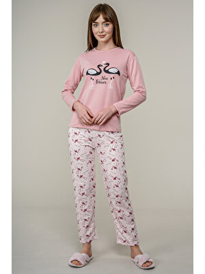 Markosin Kadın Flamingo Desenli Pijama Takımı L6100