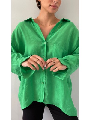 Comstarmoda Kadın Owersize Uzun Basic Gömlek
