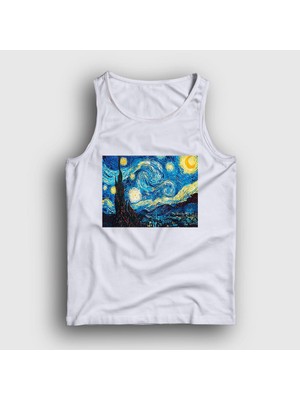 Presmono Unisex Beyaz Starry Night Art Painter Vincent Van Gogh Atlet