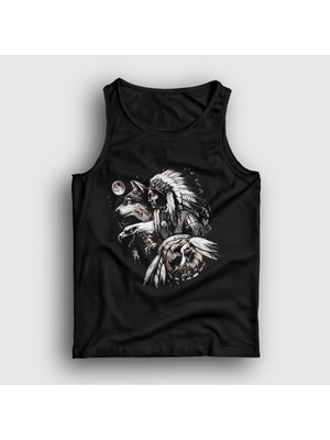Presmono Unisex Siyah Animals Indian Kızılderili Atlet