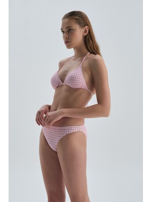 Dagi Pembe Beyaz Düşük Bel Bikini Alt