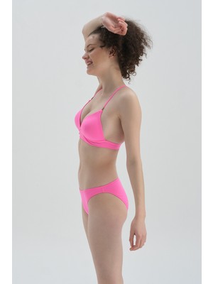 Dagi Neon Pembe Düşük Bel Bikini Alt