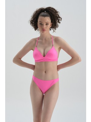 Dagi Neon Pembe Düşük Bel Bikini Alt