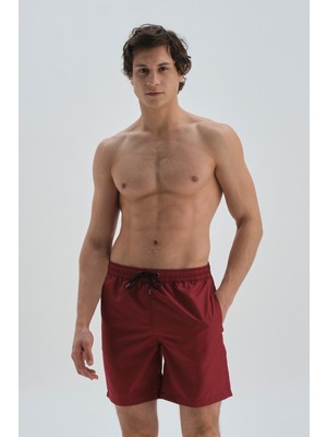 Dagi Bordo Mıcro Orta Düz Şort