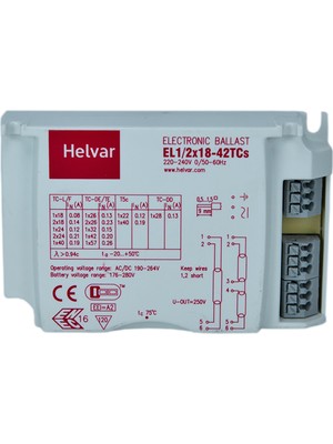Helvar 1/2 x 18W/42W Elektronik Balast