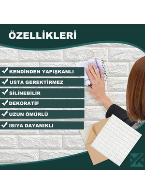 Renkli Duvarlar 1 M2 Kendinden Yapışkanlı Mutfak Fayans Duvar Kağıdı Paneli 3D