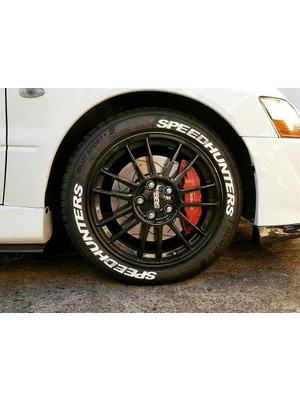 Kom Speedhunters Beyaz Kalıcı Lastik Yazısı Speedhunters Sticker 8 Kit Büyük Boy