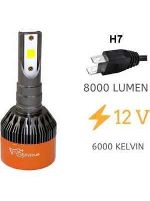 LED Far Ampulü Beyaz 48W 12V 8000LM H7 / LAAM90