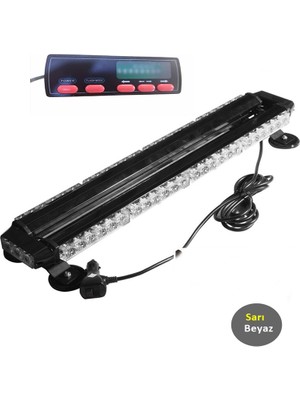 Çakar Lamba Çift Taraflı 54 LED Sarı-Beyaz / LAPA526